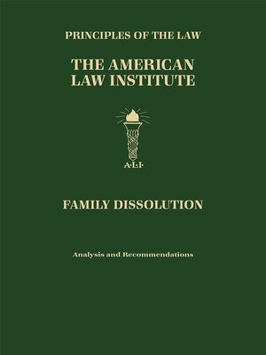 cover image of Principles of the Law, Family Dissolution
